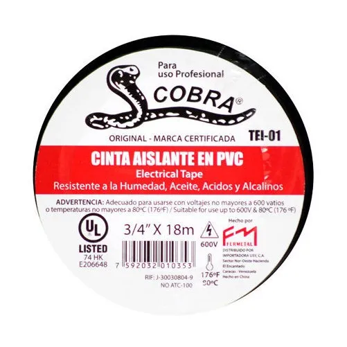 Teipe Electrico Cobra 3/4 X 18mts