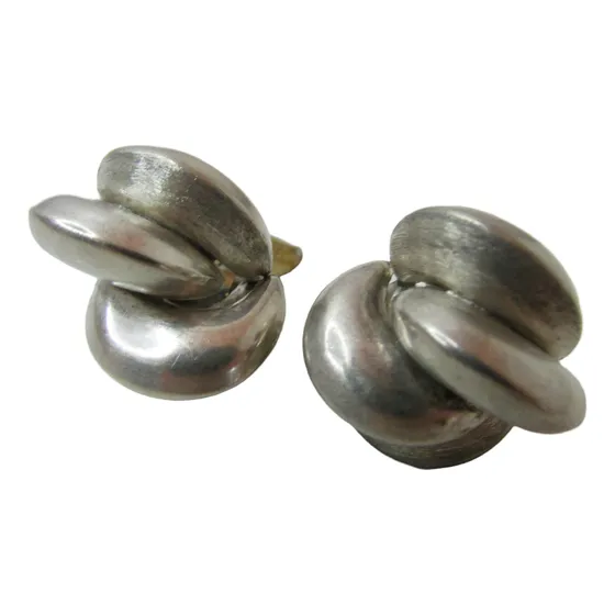 Aros De Plata 900 Media Lunas Estilo Belgiorno