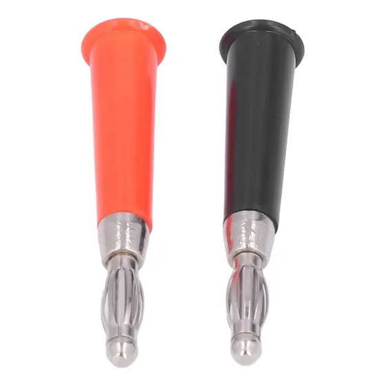 Conector Plug Tipo Banana Largo Macho Negro/rojo Par