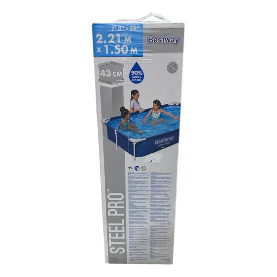 Piscina Rectangular Desmontable Con Marco 2.21mts  Familiar