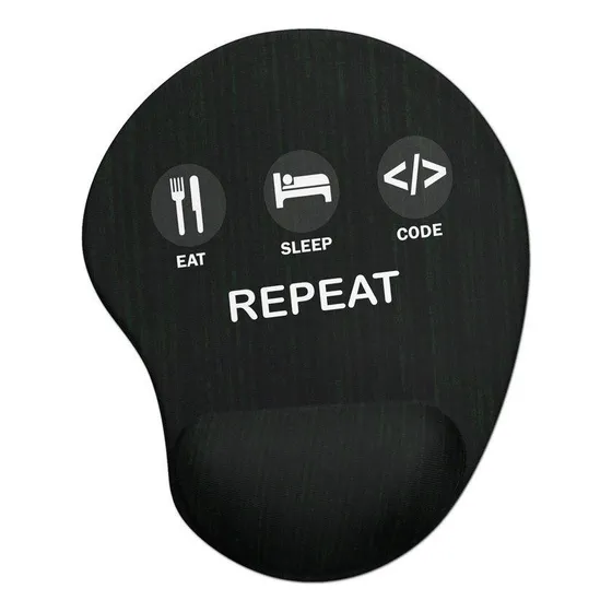 Mousepad Ergonômico Rotina Do Programador Cor Branco Desenho impresso Rotina Programador