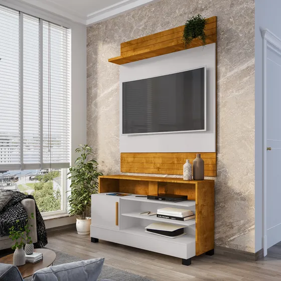Kit Painel Suspenso Com Rack Para Tv De Até 50 Polegadas