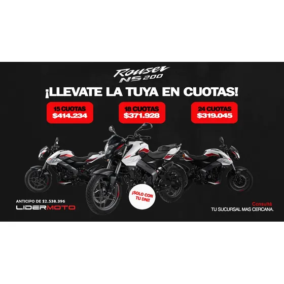 Bajaj Rouser Ns200 Ug Entrega Anticipo,  Financiamiento Dni