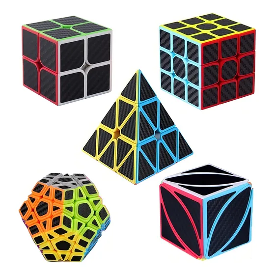 Paquete De 5 Cubos Cobra 2x2 3x3 Megaminx Pyraminx Y Skewb