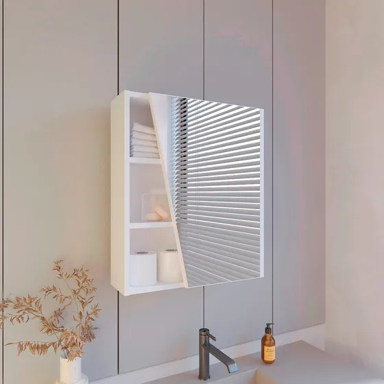 Gabinete De Baño Con Espejo Quintana 59x50x16 Rta Blanco