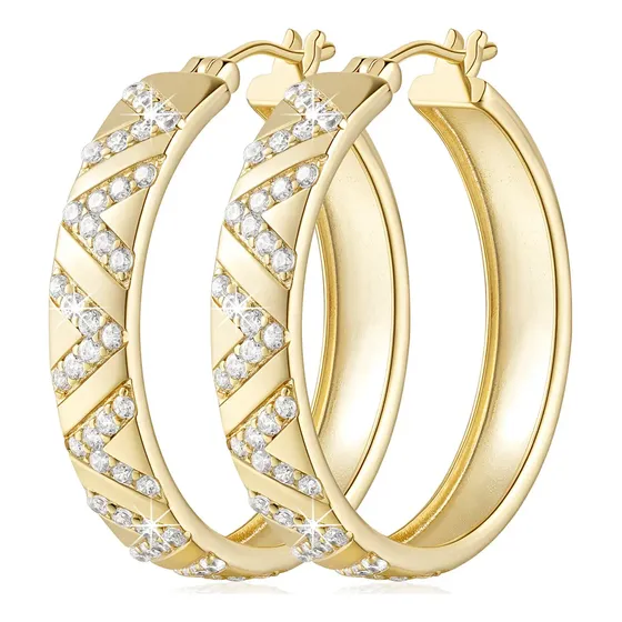 Brincos Banhados A Ouro 18k 25mm Design Clássico C — foto 2