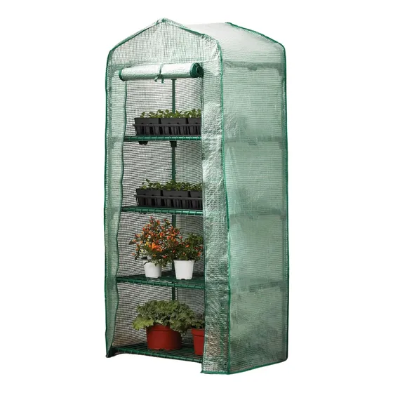 Invernadero 4 Estantes Homeclaf | Impermeable, Protección UV, Acero Galvanizado | Cultivo en Balcón, Patio o Jardín | Ideal Invierno | Portátil y Fácil de Armar