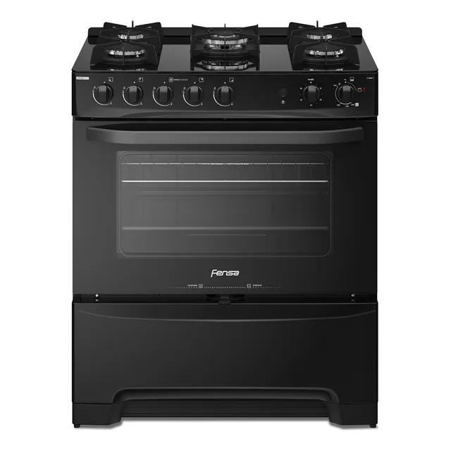 Cocina Fensa F 6500 T color negro con puerta con visor