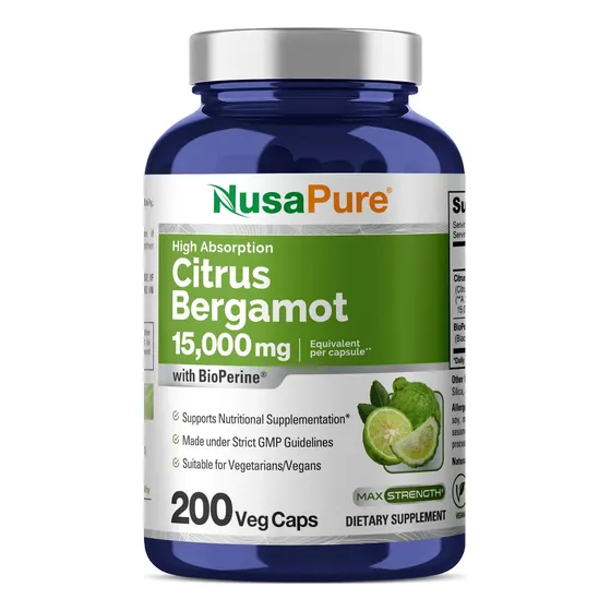 Suplemento Nusapure Citrus Bergamot 15.000 Mg 200 Cápsulas