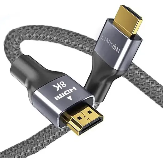 Cable Hdmi 8k @60hz, 4k@120hz 48gbps V2.1 Trenzado Oro 2mts