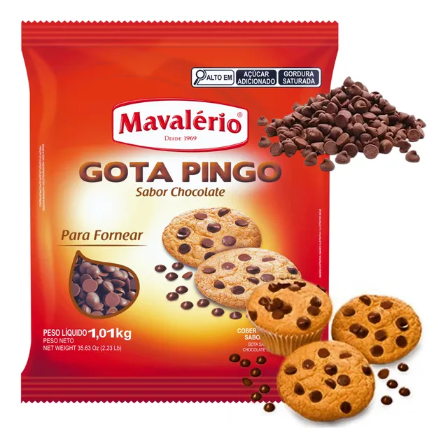 Gotas Pingo Mavalério Forneável 1,01kg Cookies Muffins