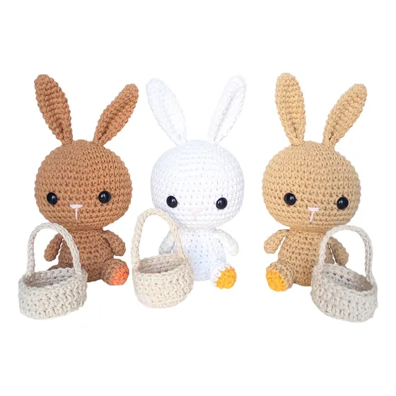 Conejo Pascua Con Canastita - Tejido Al Crochet - Amigurumi