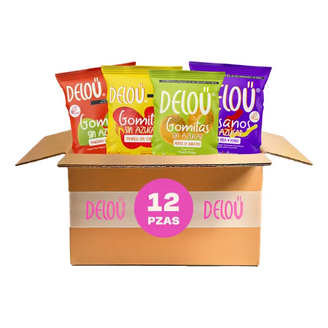 Mix Gomitas Sin Azúcar Deloü 12 Pack Varios Sabores