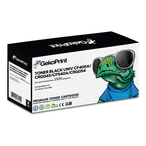 Toner Geko Black Univ Cf400a / Crg045 / Cf540a / Crg054