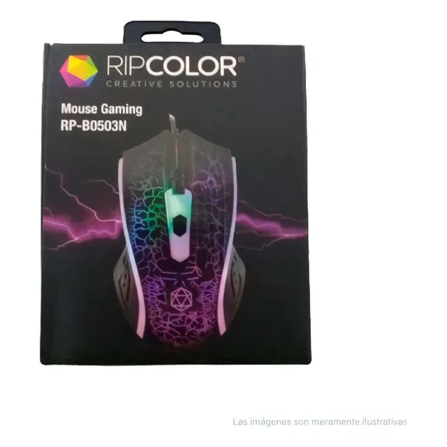 Mouse Gamer Con Luz Led Rip Color Rp-b0503n Color Negro