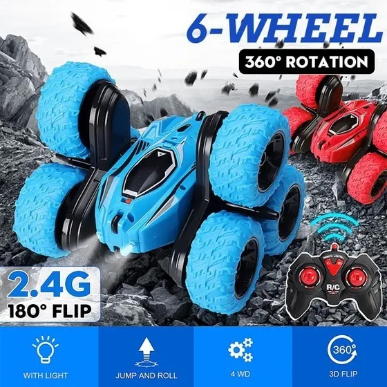 Carro Control Remoto De Doble Cara Gira 360 Grados 