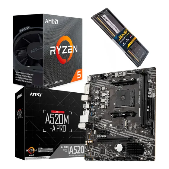 Combo Amd Ryzen 5 5600gt Board Asus A520m-k 16gb Ram Ddr4