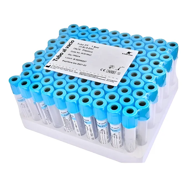 Tubos Vacutainer 4.5ml Tapa Celeste Paq X 100