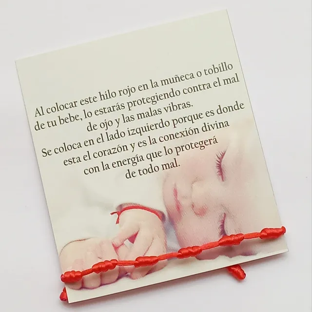 Pulsera 7 Nudos Hilo Rojo Para Bebes