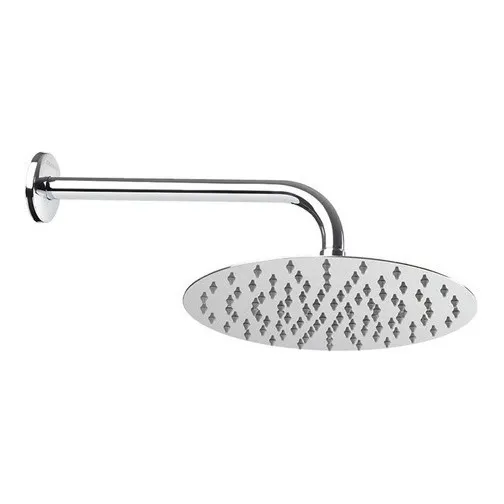 Ducha Regadera Redonda Ultra Plana En Acero Mas Tubo Y Roset