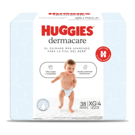 Pañal Huggies Dermacare Talla Xg 38 Unid