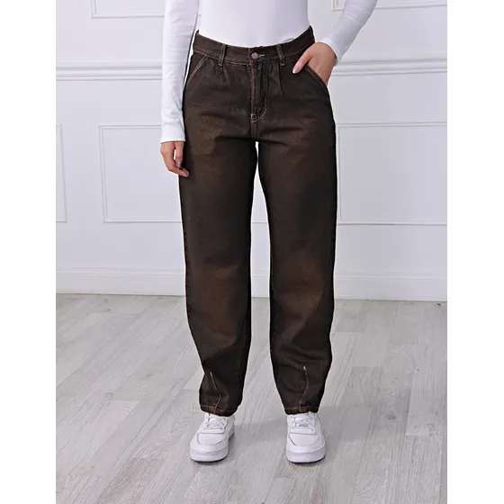 Jean Zaira Slowchy Largo Mujer Adulto Con Bolsillos