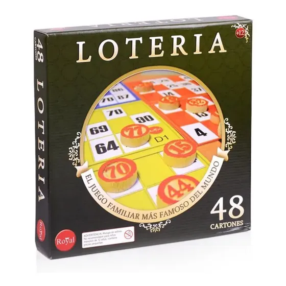 Juego De Mesa Loteria 48 Cartones Royal En Caja Febo