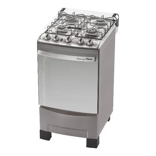 Cocina Tem Celebracion Inox 4h Super Gas Tapa De Cristal Amv