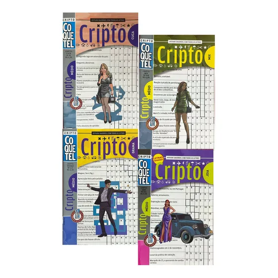 Kit 4 Livros Cripto Coquetel Nível Médio - 43 Páginas Cada