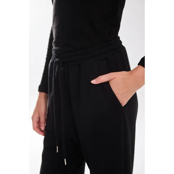 Chino Recto De Lanilla Lisa, Negro Koxis Mujer