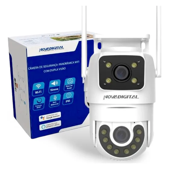 Câmera De Segurança Dupla Externa Dual Wi-fi Smartlife Alexa Branco