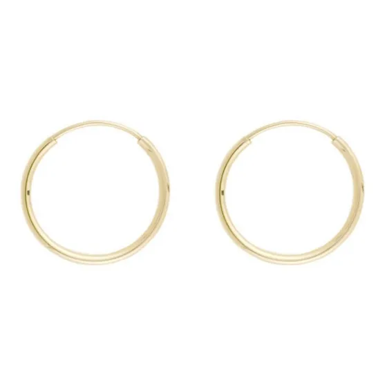Aros Argollas Plata Bañadas En Oro 18k(15mm)+ Presen Regalo
