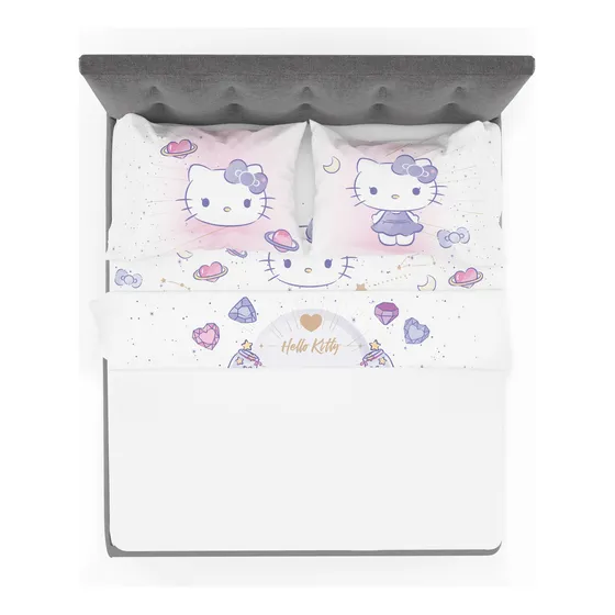 Juego De Sábanas Matrimoniales De 4 Pzs. - Providencia Color Lavanda Diseño de la tela Hello Kitty