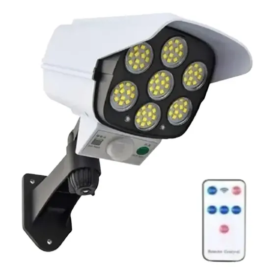Refletor Solar Camera 6200lm 77Leds Sensor Movimento