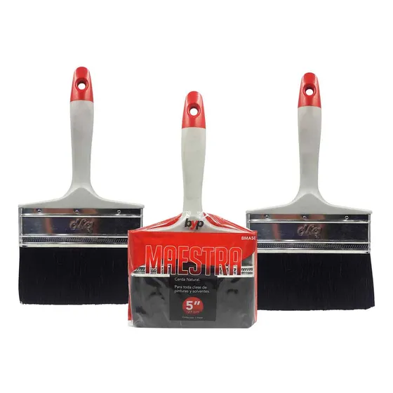 Brocha Reforzada 5 Pulgadas Byp La Maestra Profesional 3 Pz