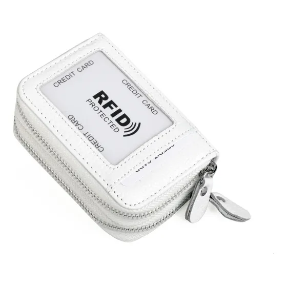 Billetera Tarjetero Protect Rfid  Cuero Genuino Doble Cierre