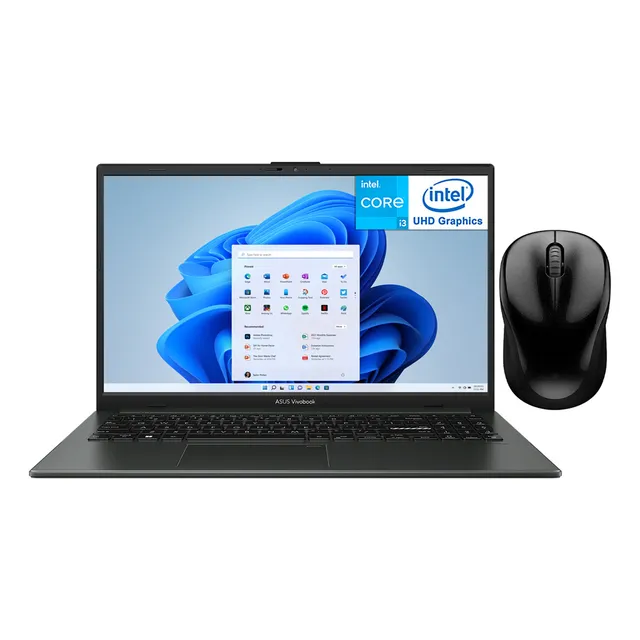Laptop ASUS Vivobook Go 15 Intel Core i3 8GB RAM 256GB SSD Windows 11 Home Modo S Mouse DXT