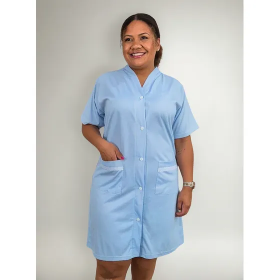 Camisola Abotoada Robe Penhoar Senhora Plus Size Hospitalar
