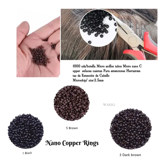 Anillo Nano Chip Cuenca Para Extensiones De Cabello 1000pcs