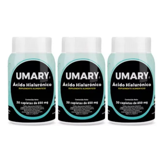 3 Botes De Cúrcuma Con Ácido Hial-umary-hialuronico Capletas