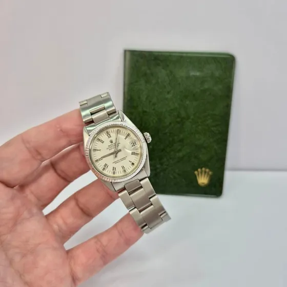 Rolex Datejust 31mm Ouro Branco & Aço Vintage Automático Prateado Prateado Branco