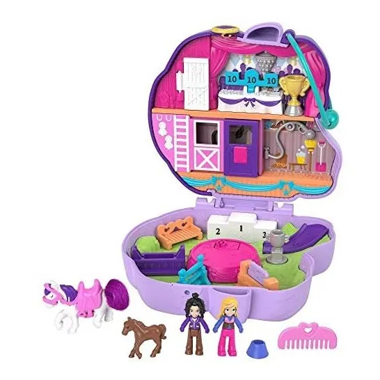 Polly Pocket Jumpin' Style Pony Compacto Con El Tema Bllw9