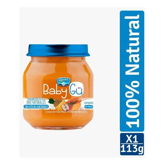 Compota Alpina Baby Gu Natural Frutas Mixtas X 113g