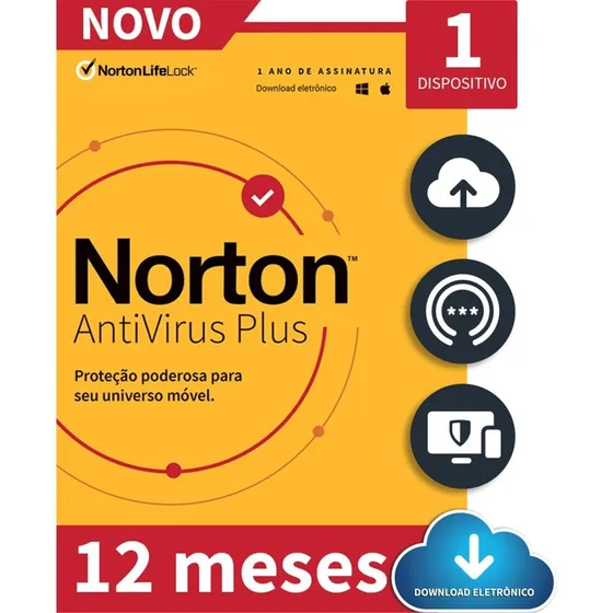 Norton Antivirus Plus Proteção 12 Meses 01 Pc