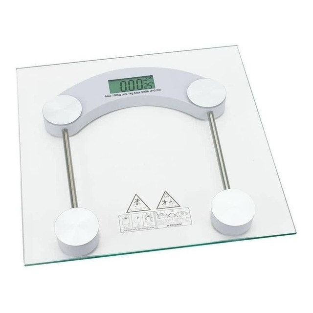 Balança Corporal Digital Vidro Temperado Banheiro Até 180kg Cor Branco