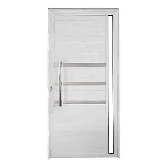 Porta Lambril Alumínio 210x90 Pux. Friso E Vidro L Veneza