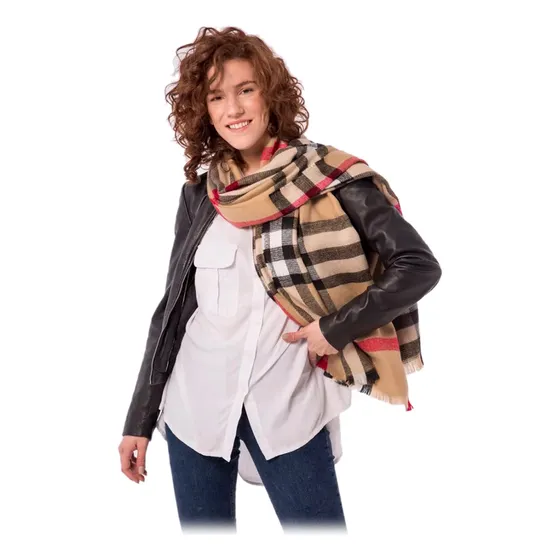 Bufanda Chal Pashmina Cuadros Caballero Dama Unisex