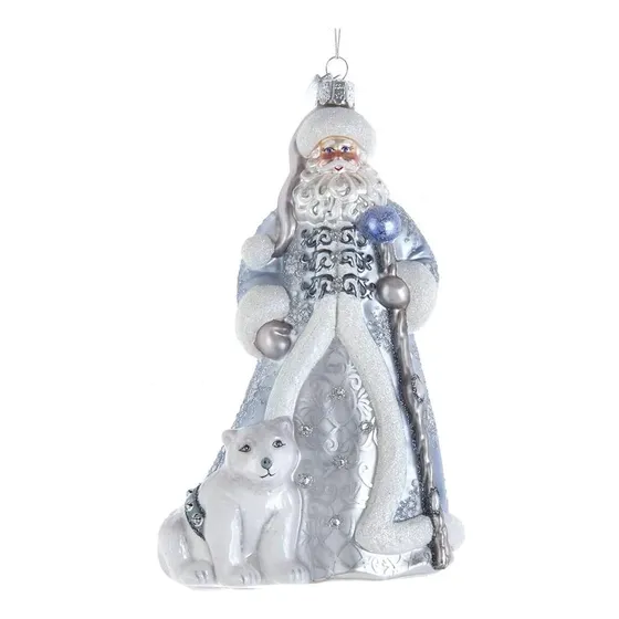 Bellisimo Santa De 7 Pulgadas Con Adorno De Oso Polar