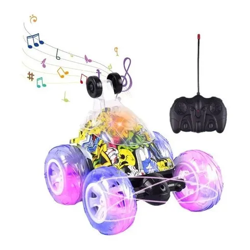 Carro A Control Remoto Luces Sonidos Rc Recargable Giro 360 Color grafitty