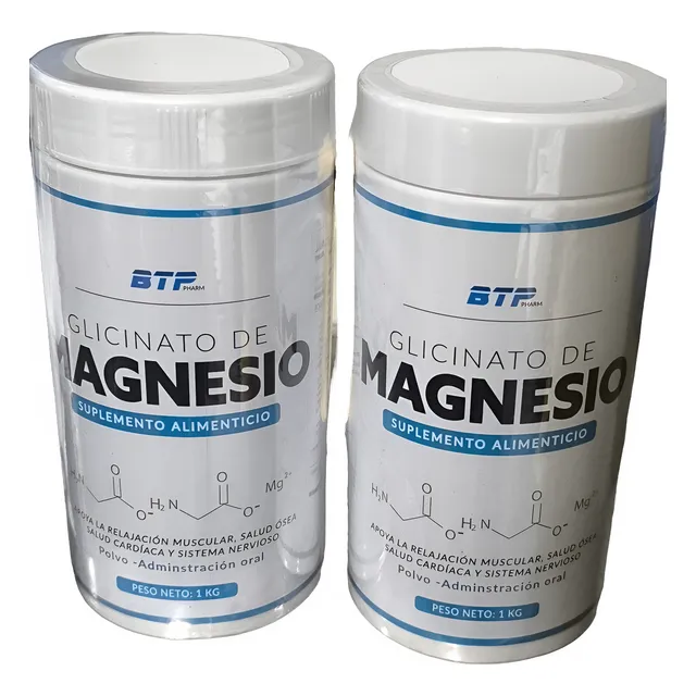 Btp Suplementos Glicinato De Magnesio En Polvo 2000g X2